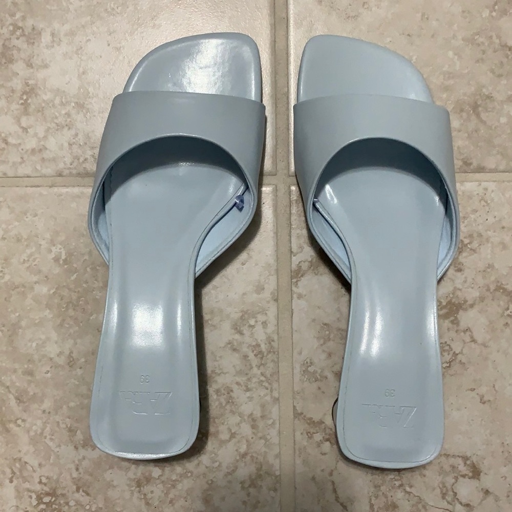 Light blue zara heel sandals